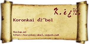 Koronkai Ábel névjegykártya