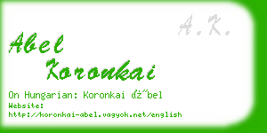 abel koronkai business card